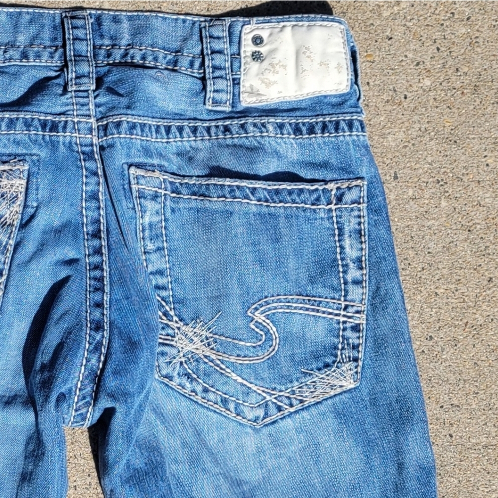 Men's Silver Jeans ZAC Best Butt Stiched Pockets 33 x 32